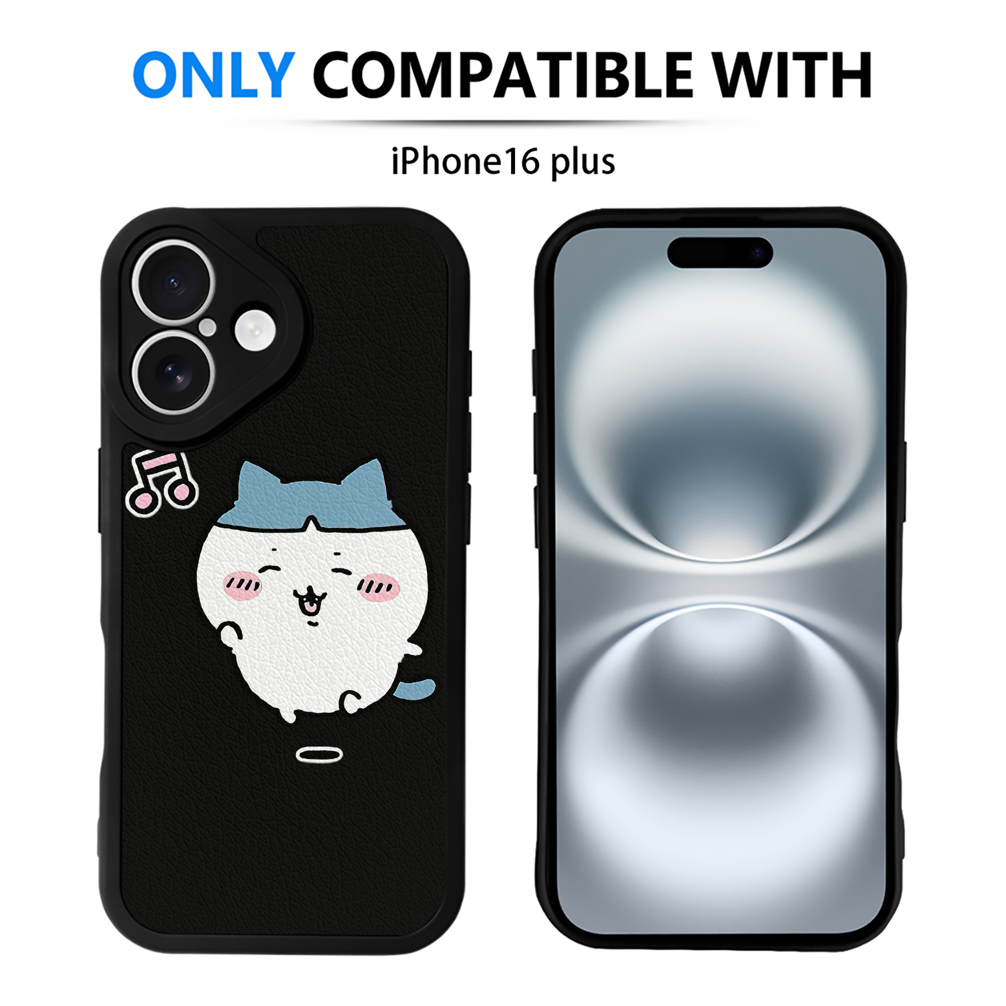 （画像用） ちいかわ ハチワレ Chii-kawa hachiware 【iPhone 16シリーズ対応】シリコンスマホケース（レザー調） 材質：シリコン